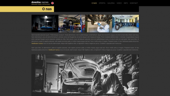 przykład strony www, przykładowy szablon jednostronicowy