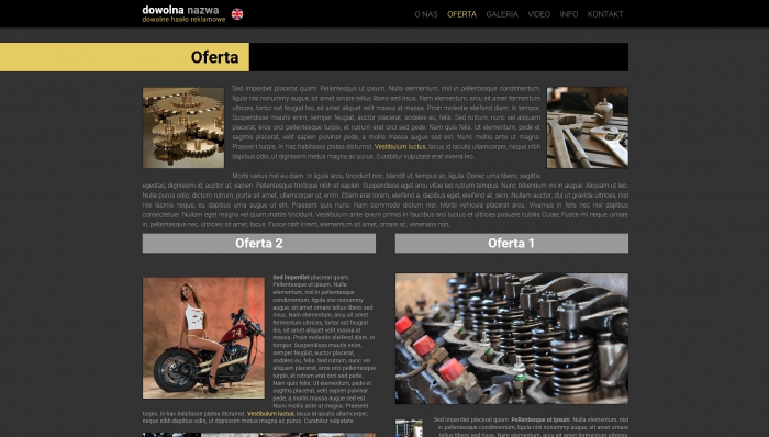 przykład strony www, przykładowy szablon jednostronicowy