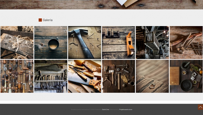 przykład strony z szablonem galerii dodanej do strony startowej