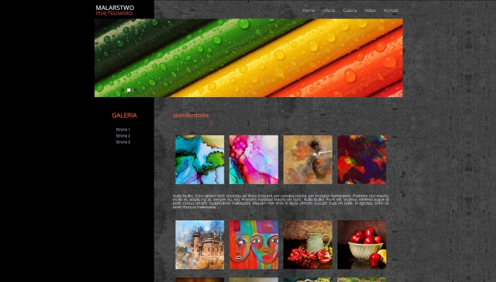 przykładowe strony, gotowa strona dla artysty, przykładowe szablony stron