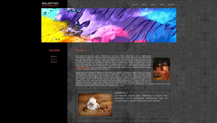 przykładowe strony, gotowa strona dla artysty, przykładowe szablony stron