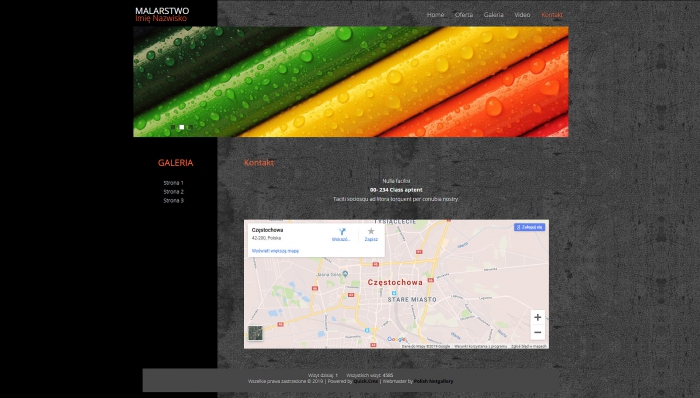 przykładowe strony, gotowa strona dla artysty, przykładowe szablony stron