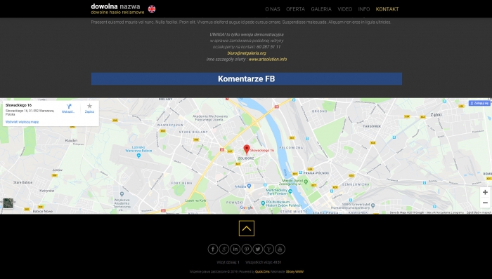 przykład strony www, przykładowy szablon jednostronicowy