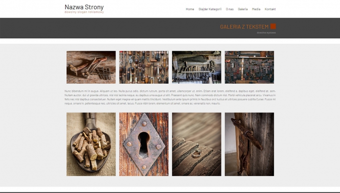 przykład strony z galerią, które prezentuje fotografie razem z tekstem