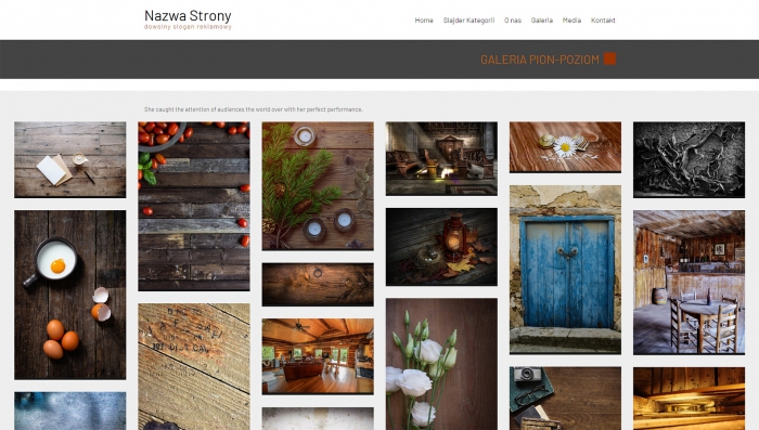 przykład dynamicznego układania pomieszanych ze sobą zdjęć w galerii na stronie