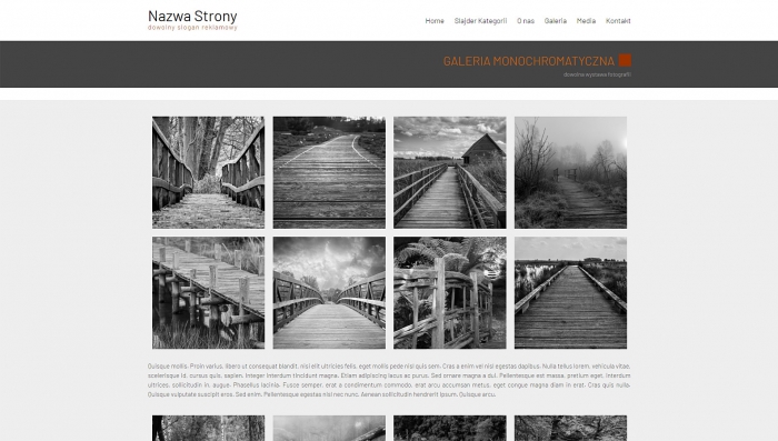 przykład strony internetowej, z automatyczną zamianą koloru miniatur