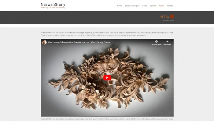 przykład strony z możliwością publikacji filmów pochodzących z youtube