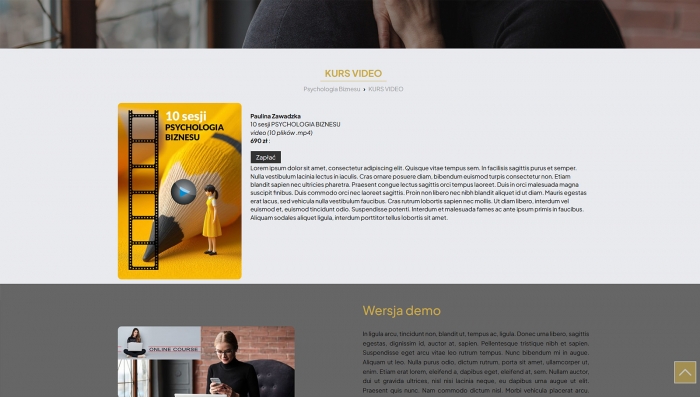 przykład strony dla doradcy biznesowego