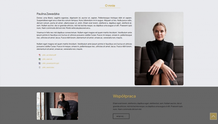 przykład strony dla doradcy biznesowego