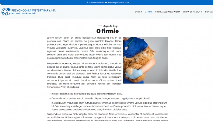 demo strony dla weterynarza