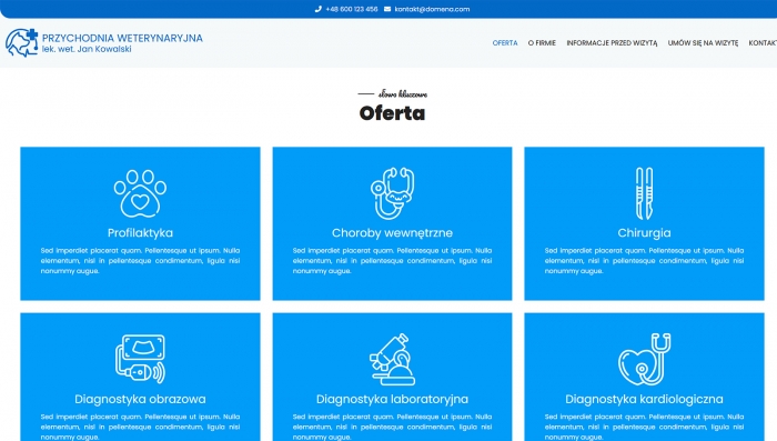 demo strony dla weterynarza