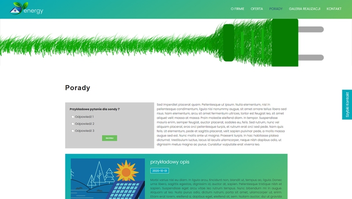 gotowe strony dla firm - przykładowy szablon