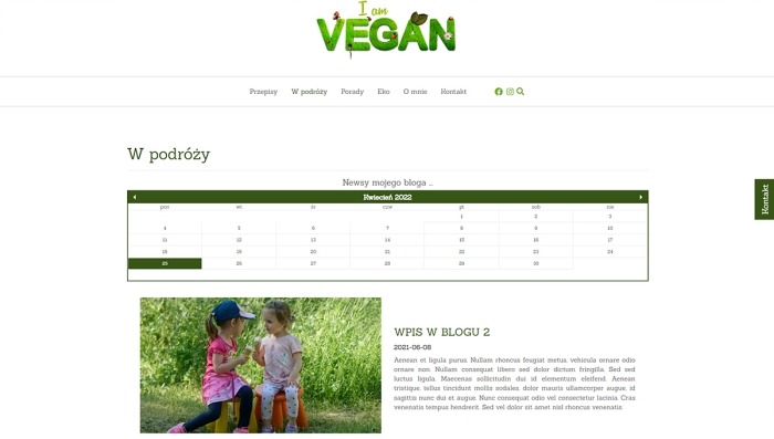 gotowa strona blogowa - przykładowy szablon