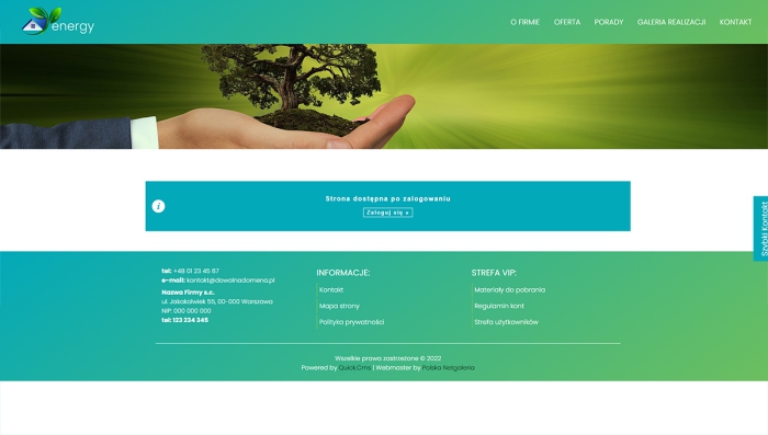 gotowe strony dla firm - przykładowy szablon