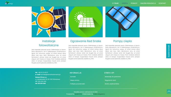 gotowe strony dla firm - przykładowy szablon