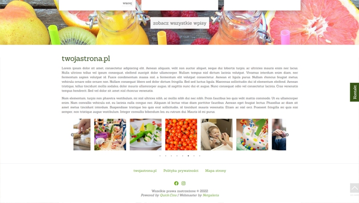 gotowa strona blogowa - przykładowy szablon