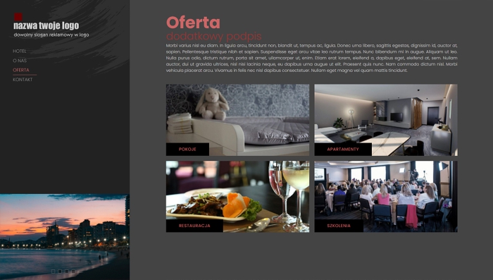 gotowe strony dla hoteli - przykładowy szablon