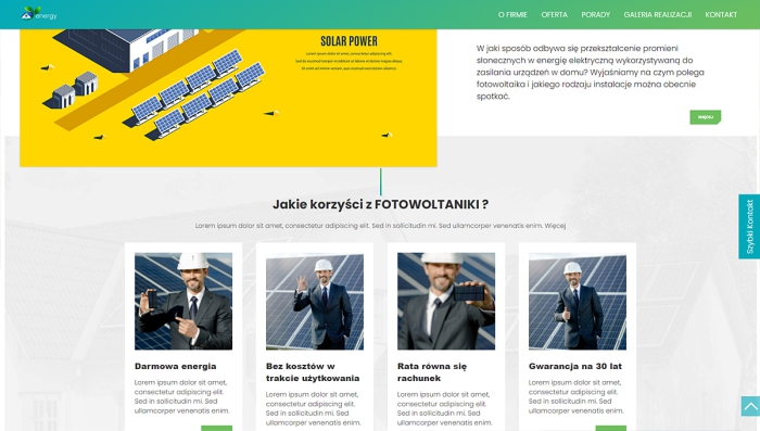 gotowe strony dla firm - przykładowy szablon