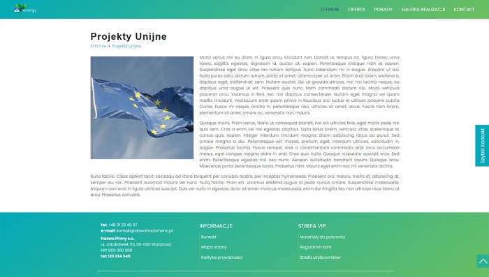 gotowe strony dla firm - przykładowy szablon
