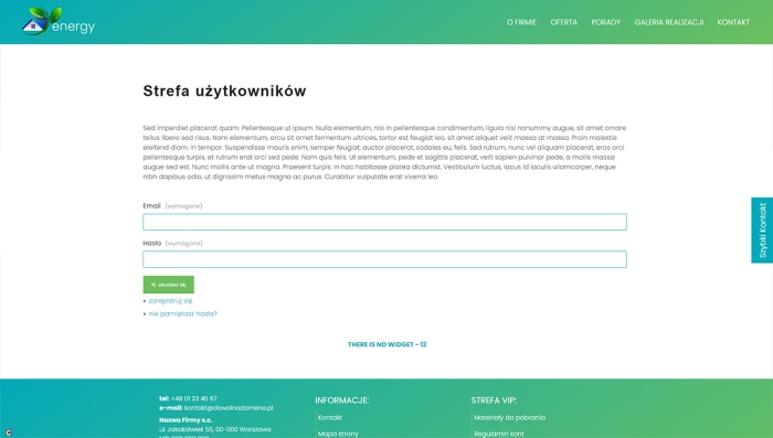 gotowe strony dla firm - przykładowy szablon