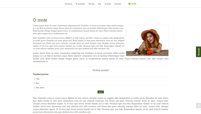 gotowa strona blogowa - przykładowy szablon