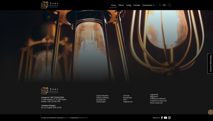 gotowe strony z katalogiem producenta - przykład strony web