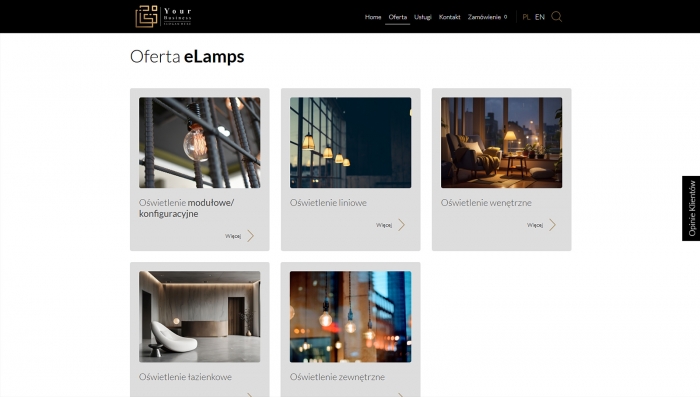 gotowe strony z katalogiem producenta - przykład strony web
