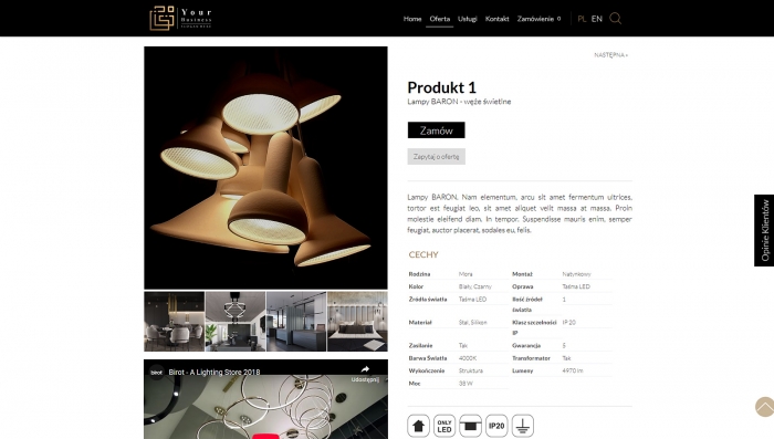 gotowe strony z katalogiem producenta - przykład strony web