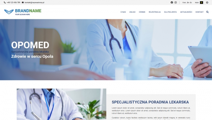 gotowe strony medyczne - przykład projektu