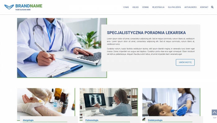 gotowe strony medyczne - przykład projektu