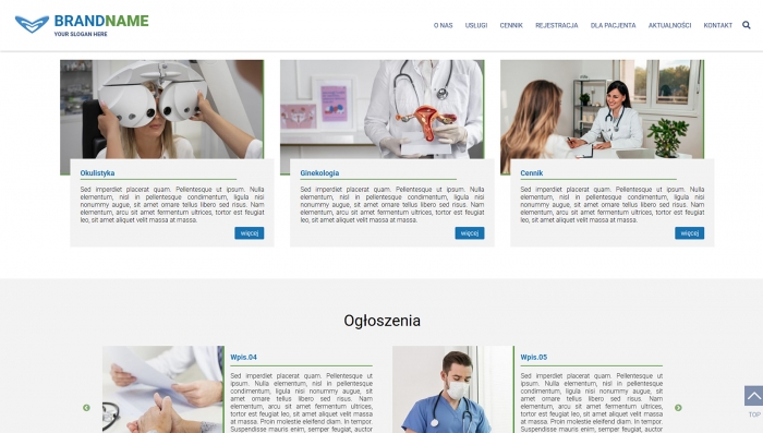 gotowe strony medyczne - przykład projektu
