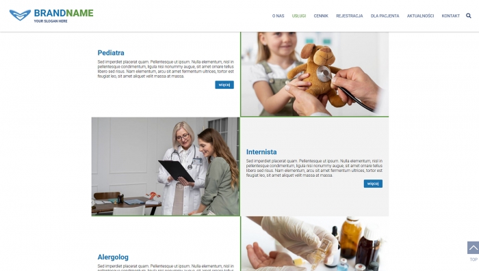 gotowe strony medyczne - przykład projektu