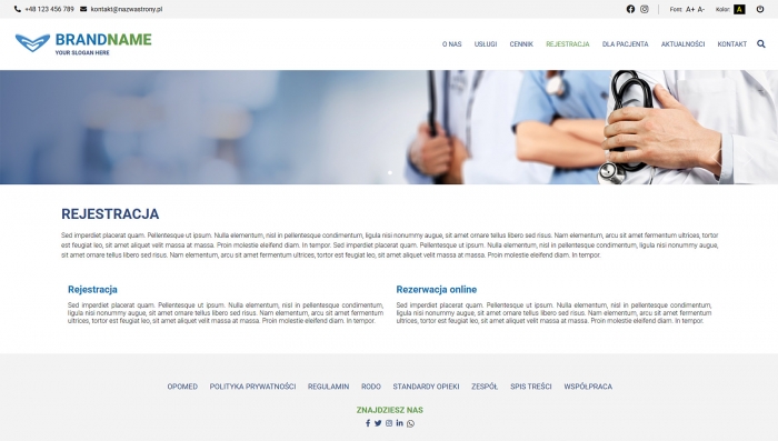 gotowe strony medyczne - przykład projektu