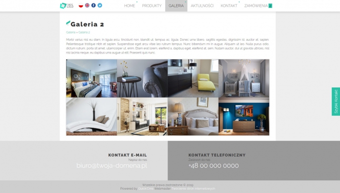 przykładowa strona z prezentacją fotografii, w wybranej galerii plików