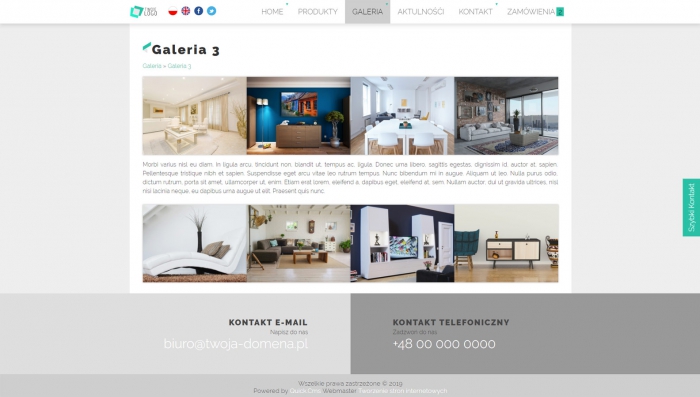 przykładowa strona z prezentacją fotografii, w wybranej galerii zdjęć