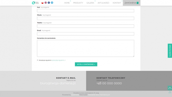 przykładowa strona dostosowana do prawnych wymogów rodo