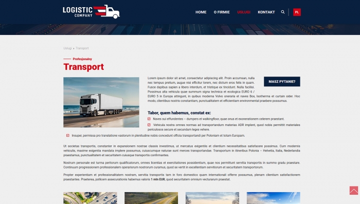 demo strony firmy transportowej